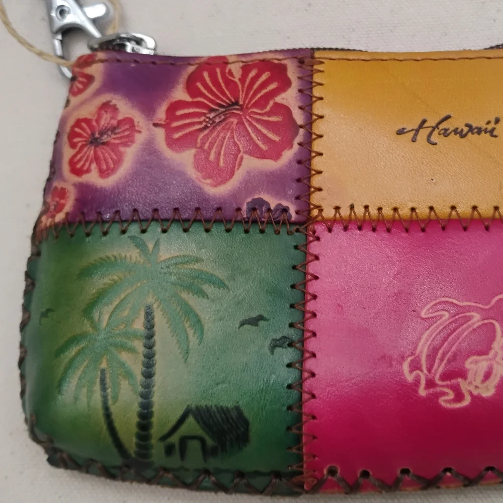 Aloha From Hawaii Handcrafted Multicolored Wristlet / Coin Purse NWOT